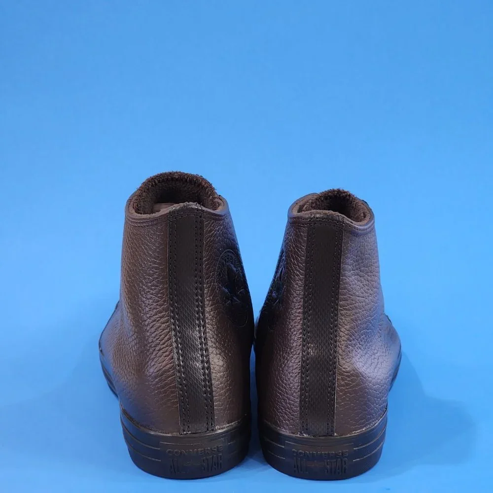 Converse CTAS Hi Velvet Brown/Black Unisex Leather Sneakers 172012C NWT - Picture 5 of 6